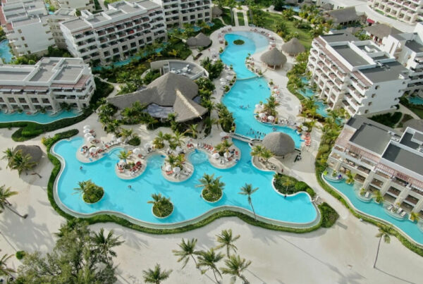 A resort hotel with pool
